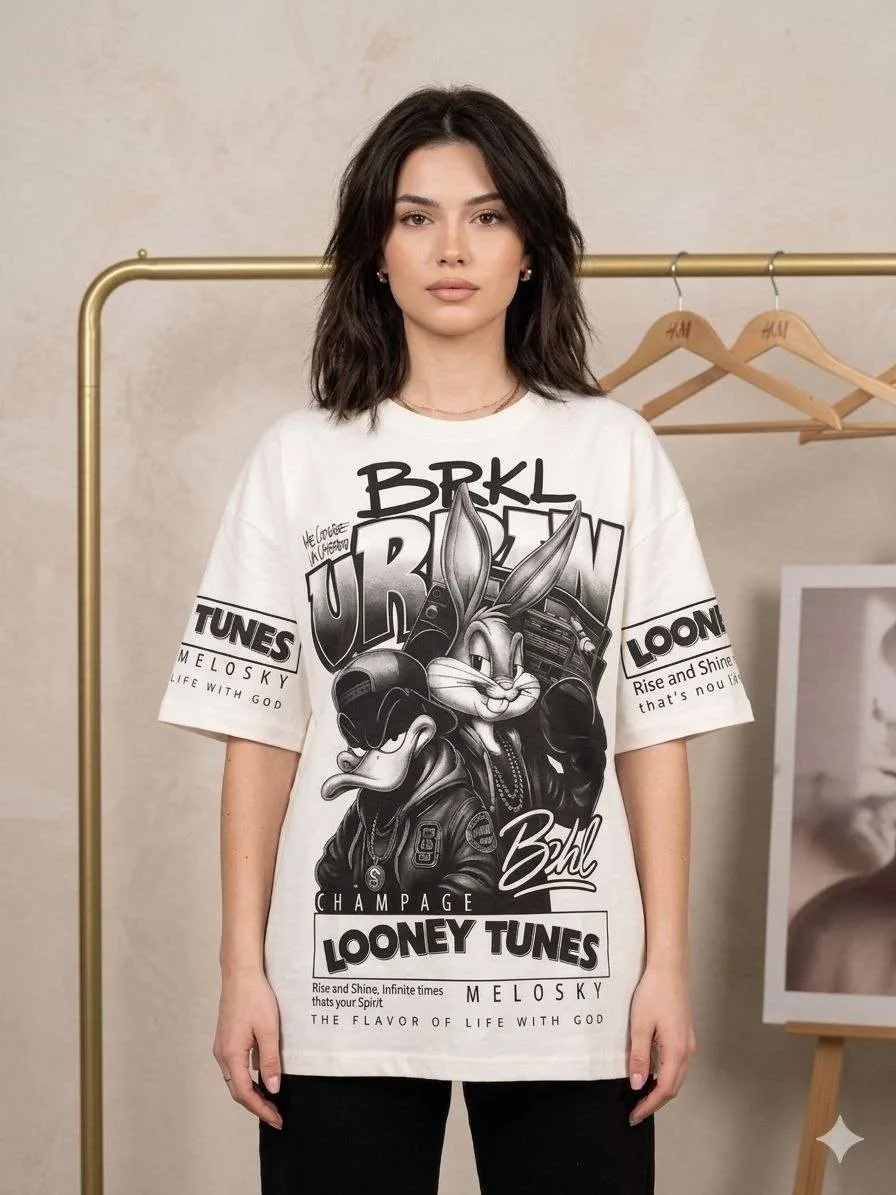 Футболка oversize з стильним накатом