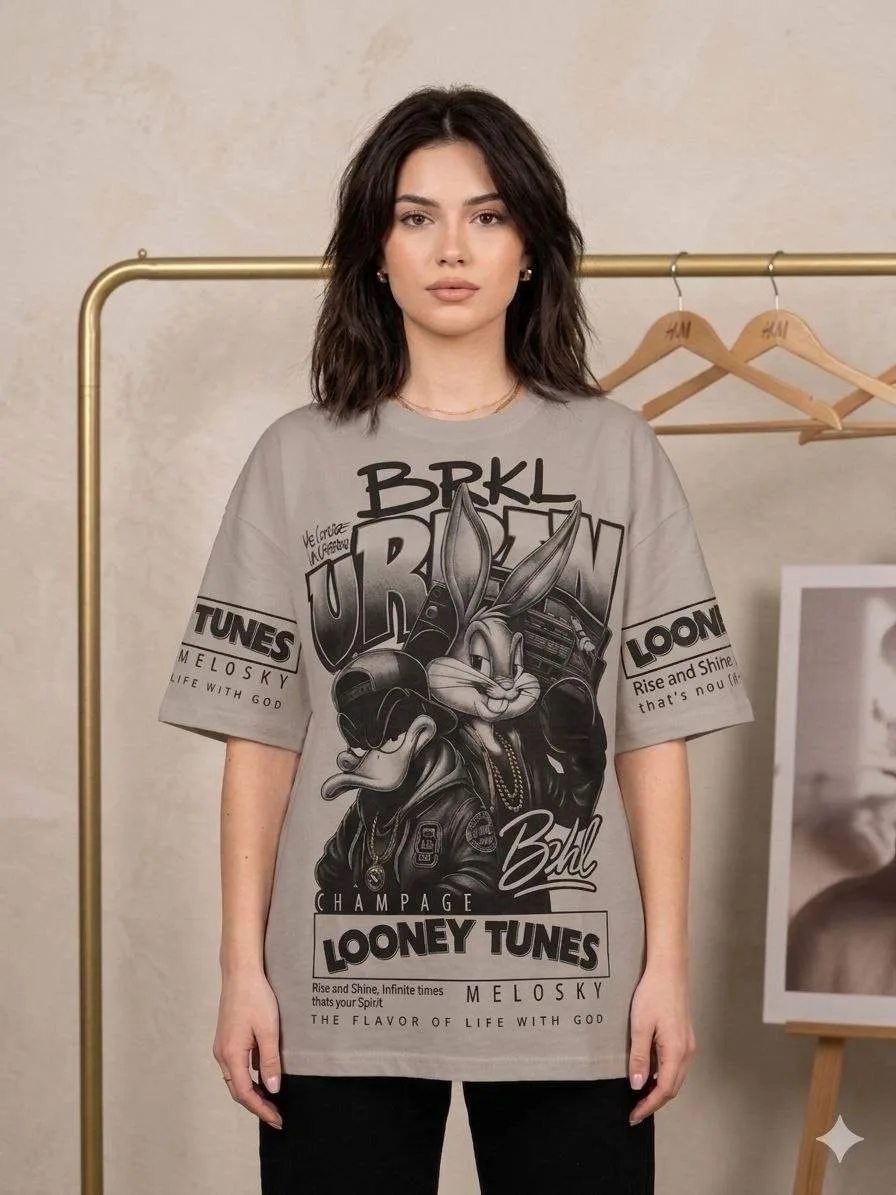 Футболка oversize з стильним накатом