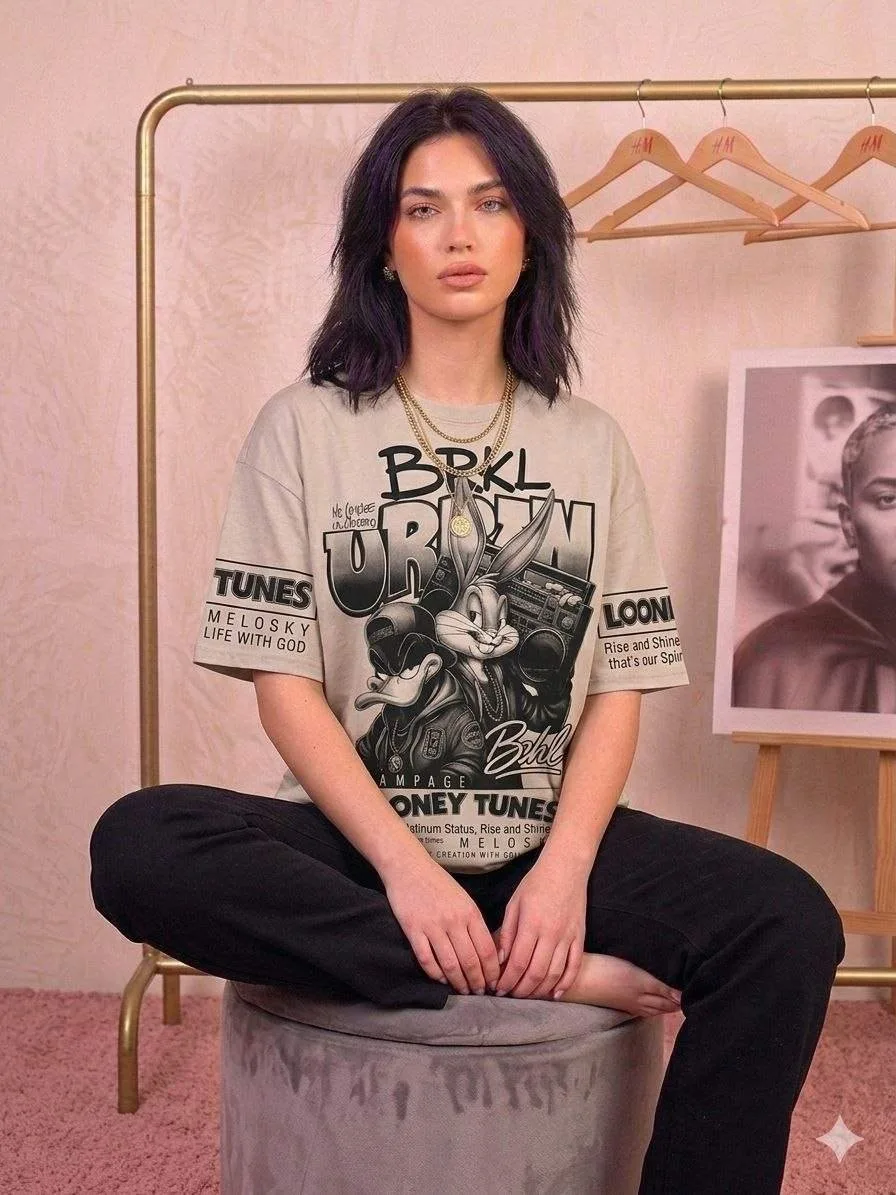 Футболка oversize з стильним накатом