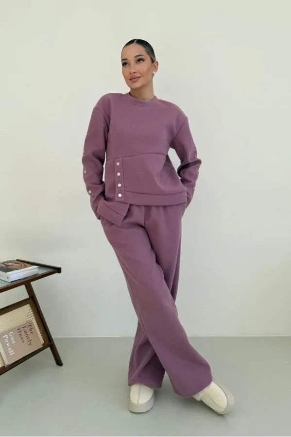 Костюм из ангоры с брюками палаццо