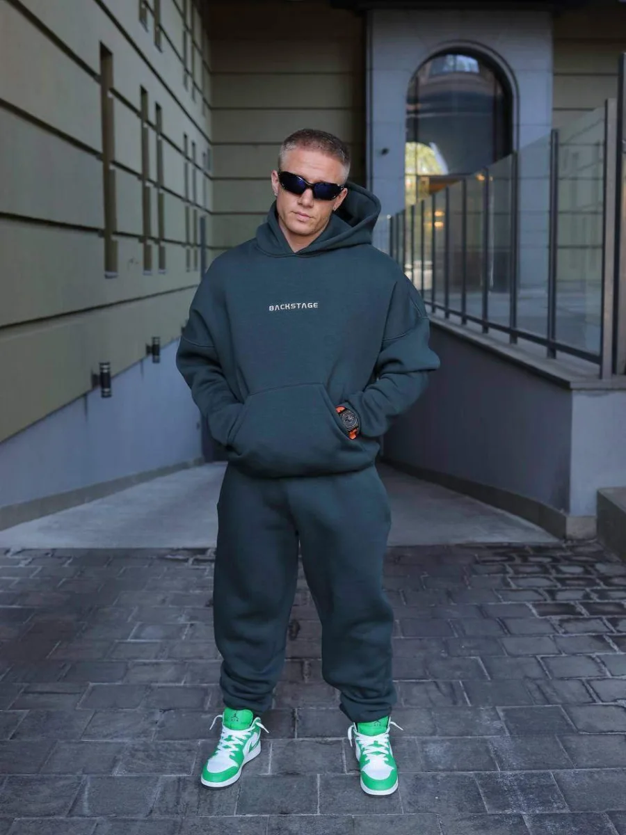 Чоловічий костюм із трьохнитки на флісі з худі
