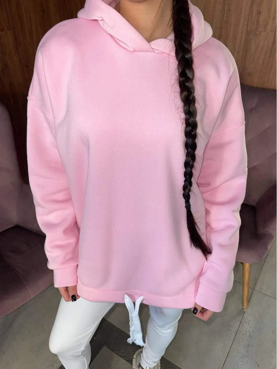 Худи оверсайз на флисе с капюшоном